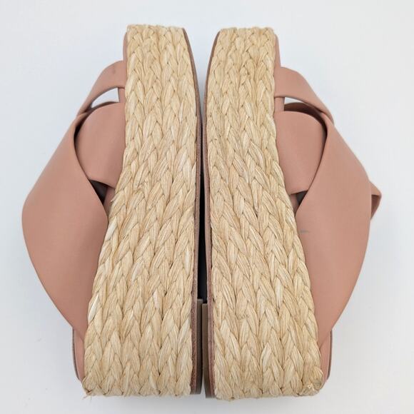 Andre Assous Calesa Leather Espadrille Platform Sandals Pink Size US7-7.5 EU38 - Picture 10 of 11